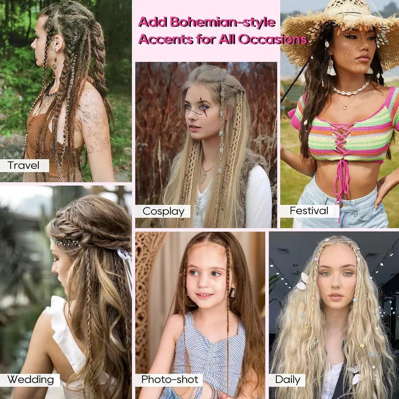 ✨ Festival Boho Braided Hair Extensions | 3 Ways to Style Your Dreadlock Hair