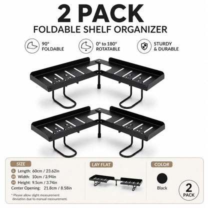 Foldable Steel Over-Sink Shelf Organizer, No-Drill Adjustable Storage Rack ✅