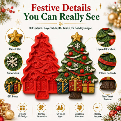 🎄 DIY Christmas Mold & Paint Craft Kit | Reusable 3D Mold with 8 Acrylic Paints, 2 Brushes & Festive Detail Guide 🎨✨