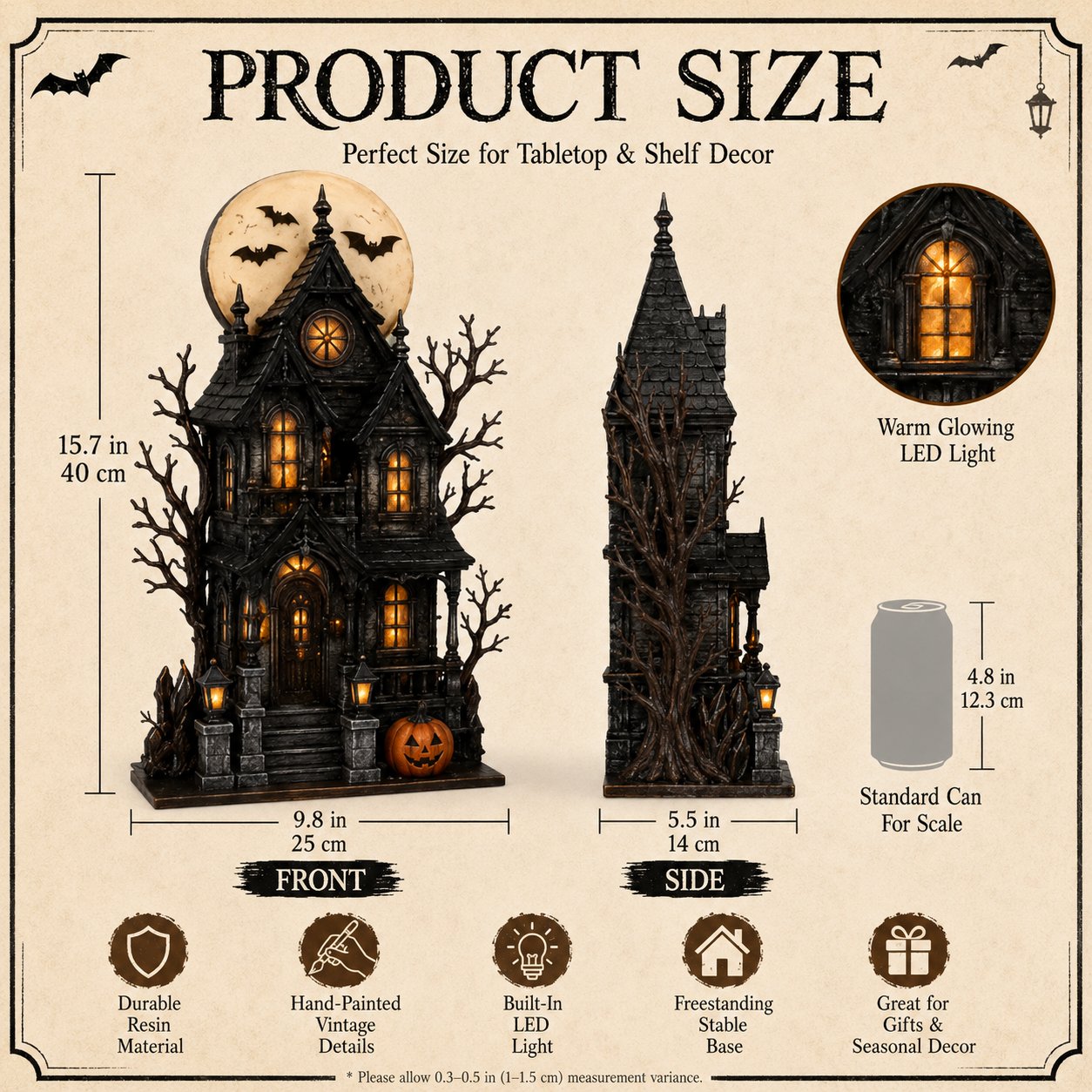 Lighted Halloween Haunted House & Character Figurine Collection