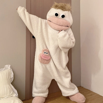 🔥Limited Time 50% Off✨2026 Silly Onesie, Funny Green Monster Hooded Fleece Onesie Pajamas