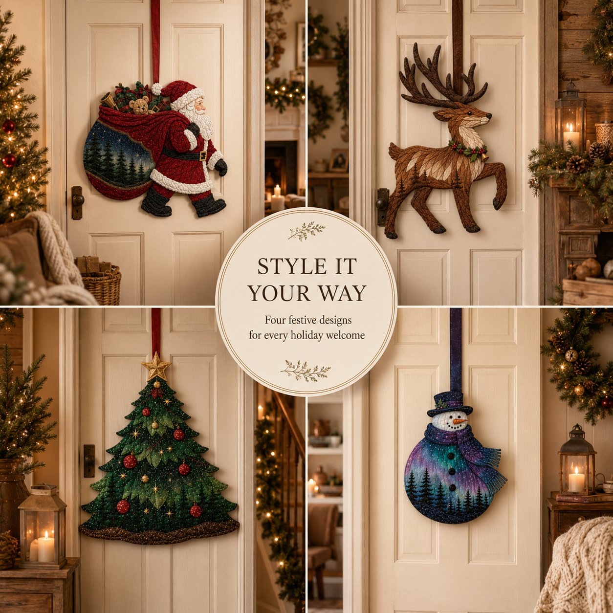 🧵 Christmas Fabric Art Door Hanging Craft Kit