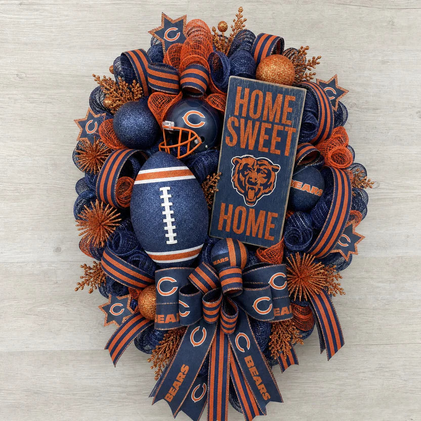 🏈Football Team Handcrafted Wreath for Game-Day Front Door Decor