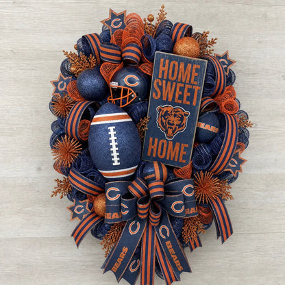 🏈Football Team Handcrafted Wreath for Game-Day Front Door Decor