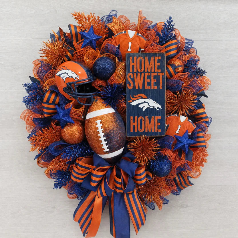 🏈Football Team Handcrafted Wreath for Game-Day Front Door Decor