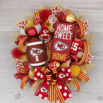 🏈Football Team Handcrafted Wreath for Game-Day Front Door Decor