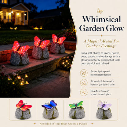 🔥2026 Hot sale🦋Illuminated Butterfly Stone Garden Light