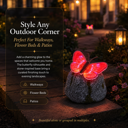 🔥2026 Hot sale🦋Illuminated Butterfly Stone Garden Light