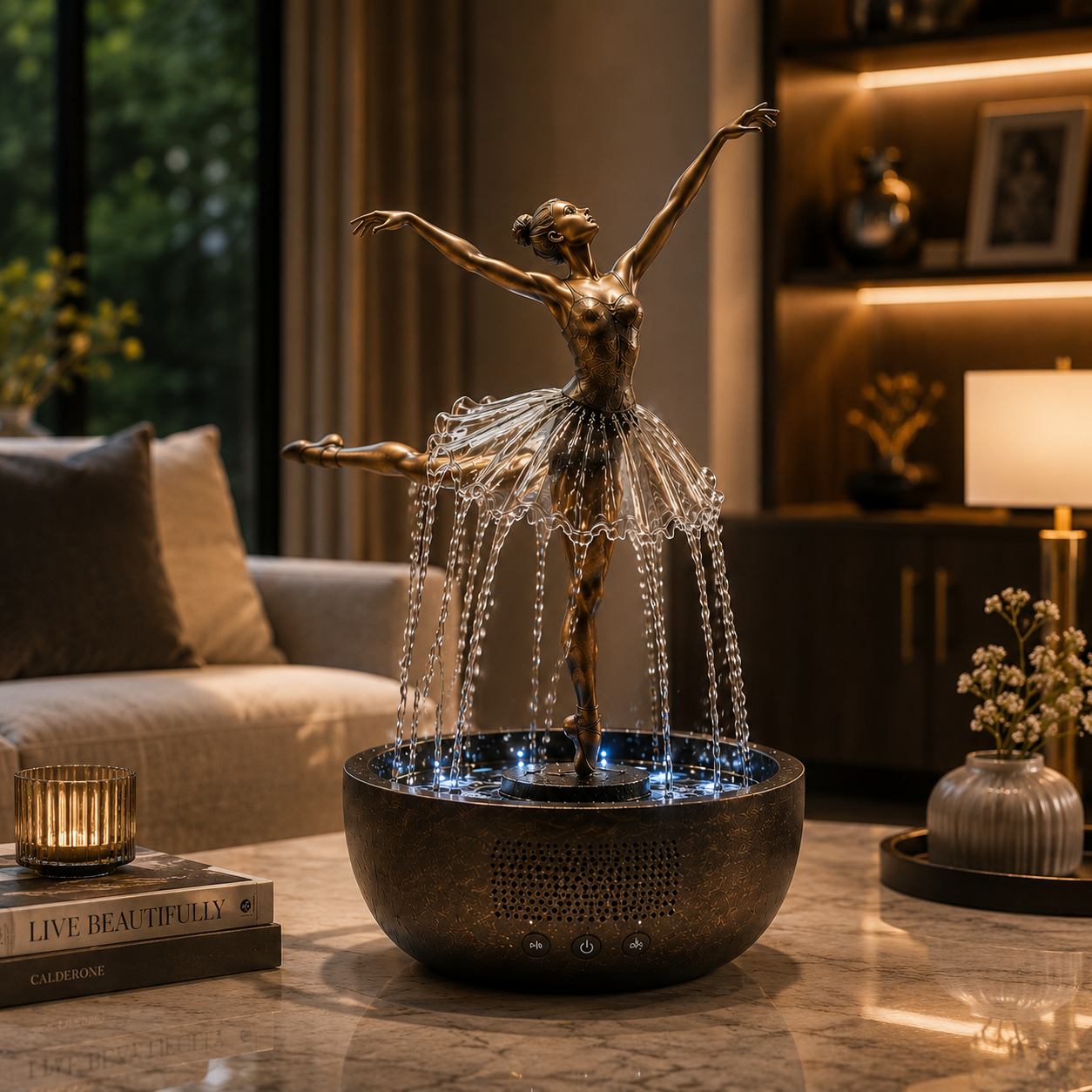Cyrarise ™🎁Elegant Ballerina Waterfall Fountain Lamp