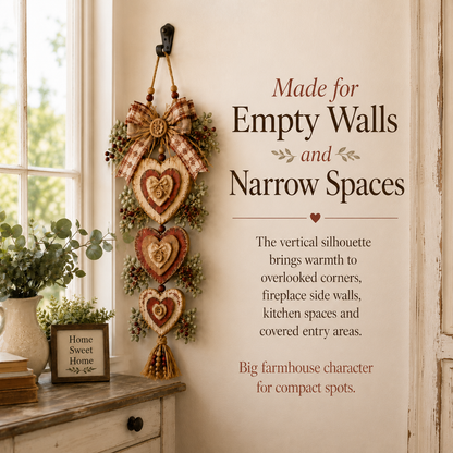 Vintage Farmhouse Layered Heart Wall Hanging
