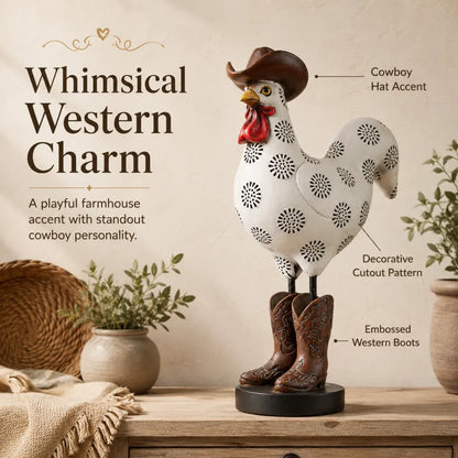🤎Vintage Cowboy Rooster Sculpture