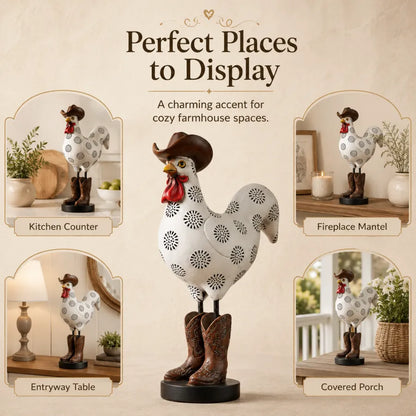 🤎Vintage Cowboy Rooster Sculpture