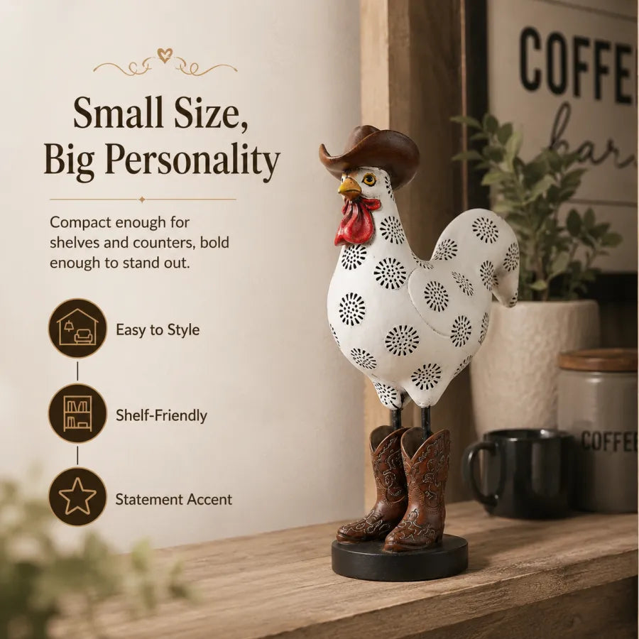 🤎Vintage Cowboy Rooster Sculpture