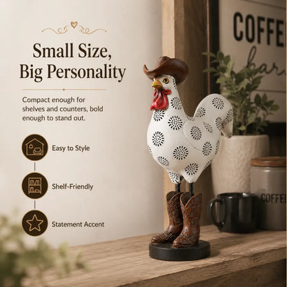 🤎Vintage Cowboy Rooster Sculpture