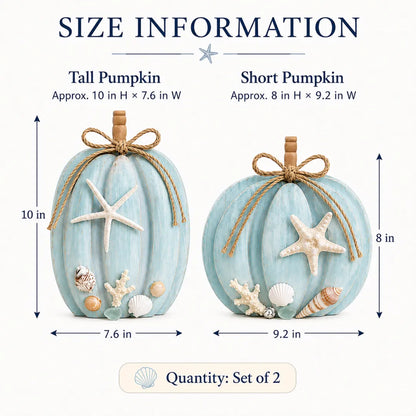 🌊Coastal Wooden Starfish Pumpkin Decor, Set of 2
