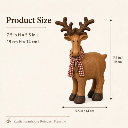 Rustic Farmhouse Reindeer Figurine
