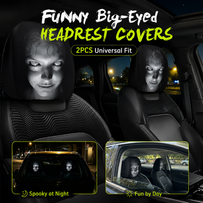 🔥HOT SALE 55% OFF😆 Funny Cartoon Car Headrest Covers – 2PCS Universal Fit 🚗