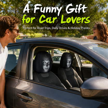 🔥HOT SALE 55% OFF😆 Funny Cartoon Car Headrest Covers – 2PCS Universal Fit 🚗