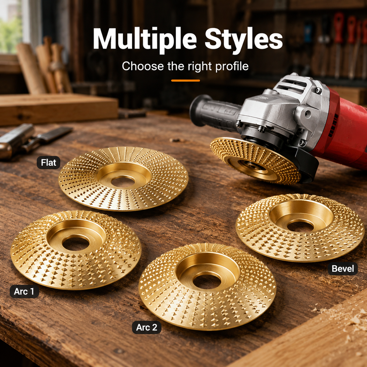 🔥 Wood Shaping Disc for Angle Grinder – Fast-Cut Carbon Steel Carving Wheel