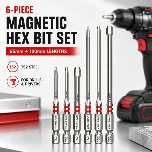 🔥6-Piece Screwdriver Bit Set: Featuring magnetic hexagonal shanks and a unique pagoda-shaped internal hex design