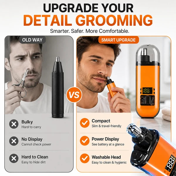 Professional LED Display Nose & Ear Trimmer, Painless Travel Gifts for Men Women.