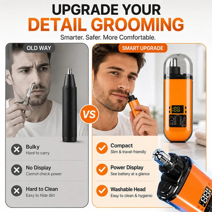 Professional LED Display Nose & Ear Trimmer, Painless Travel Gifts for Men Women.
