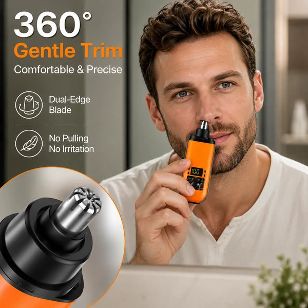 Professional LED Display Nose & Ear Trimmer, Painless Travel Gifts for Men Women.