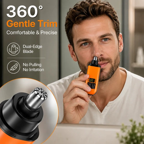 Professional LED Display Nose & Ear Trimmer, Painless Travel Gifts for Men Women.