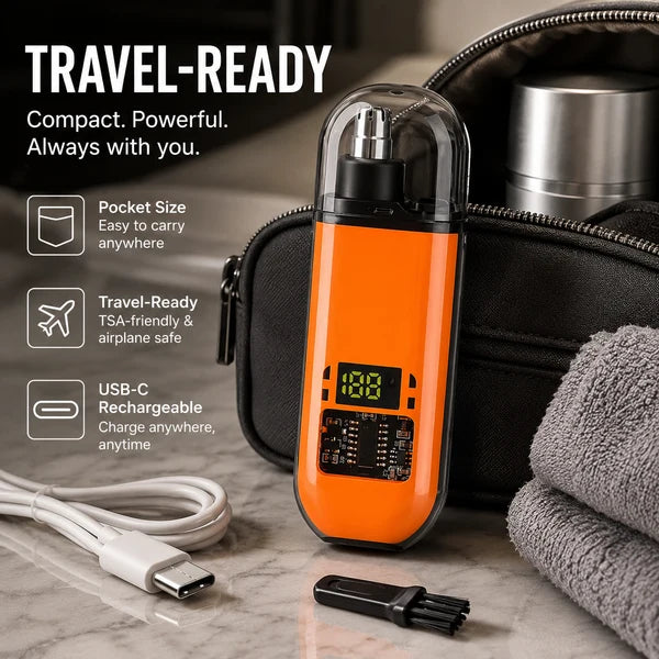 Professional LED Display Nose & Ear Trimmer, Painless Travel Gifts for Men Women.