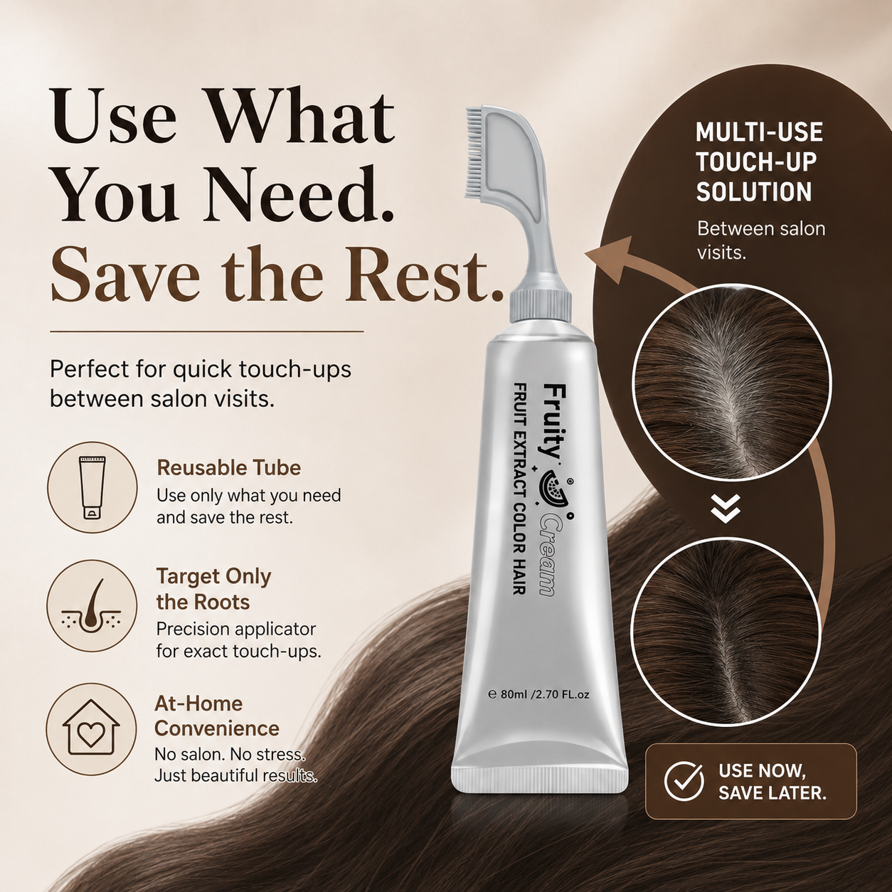 15-Minute No-Mix Hair Color Comb for Gray Coverage🛒