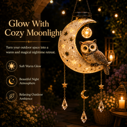 Solar Owl Moon Garden Light