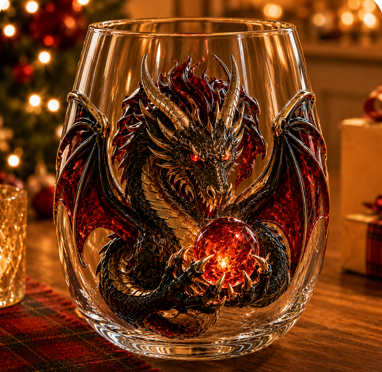 🔥HOT SALE 49% OFF🐉 3D Mythic Dragon Glass Art Cup | Luxury Raised Fantasy Glassware for Whiskey✨