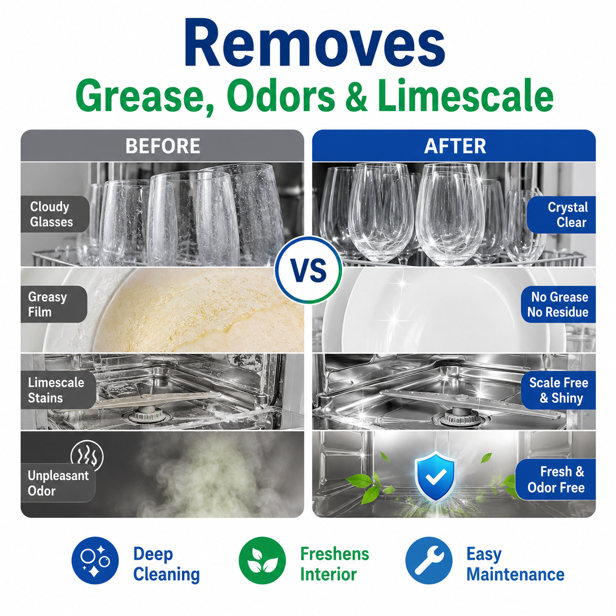 💦 Dishwasher Cleaner Tablets — Deep Clean Made Easy🛒
