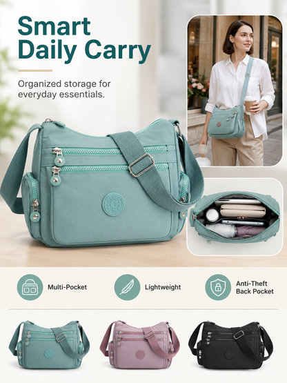 💖 Everyday Favorite Nylon Crossbody Bag with Multi-Pocket Storage