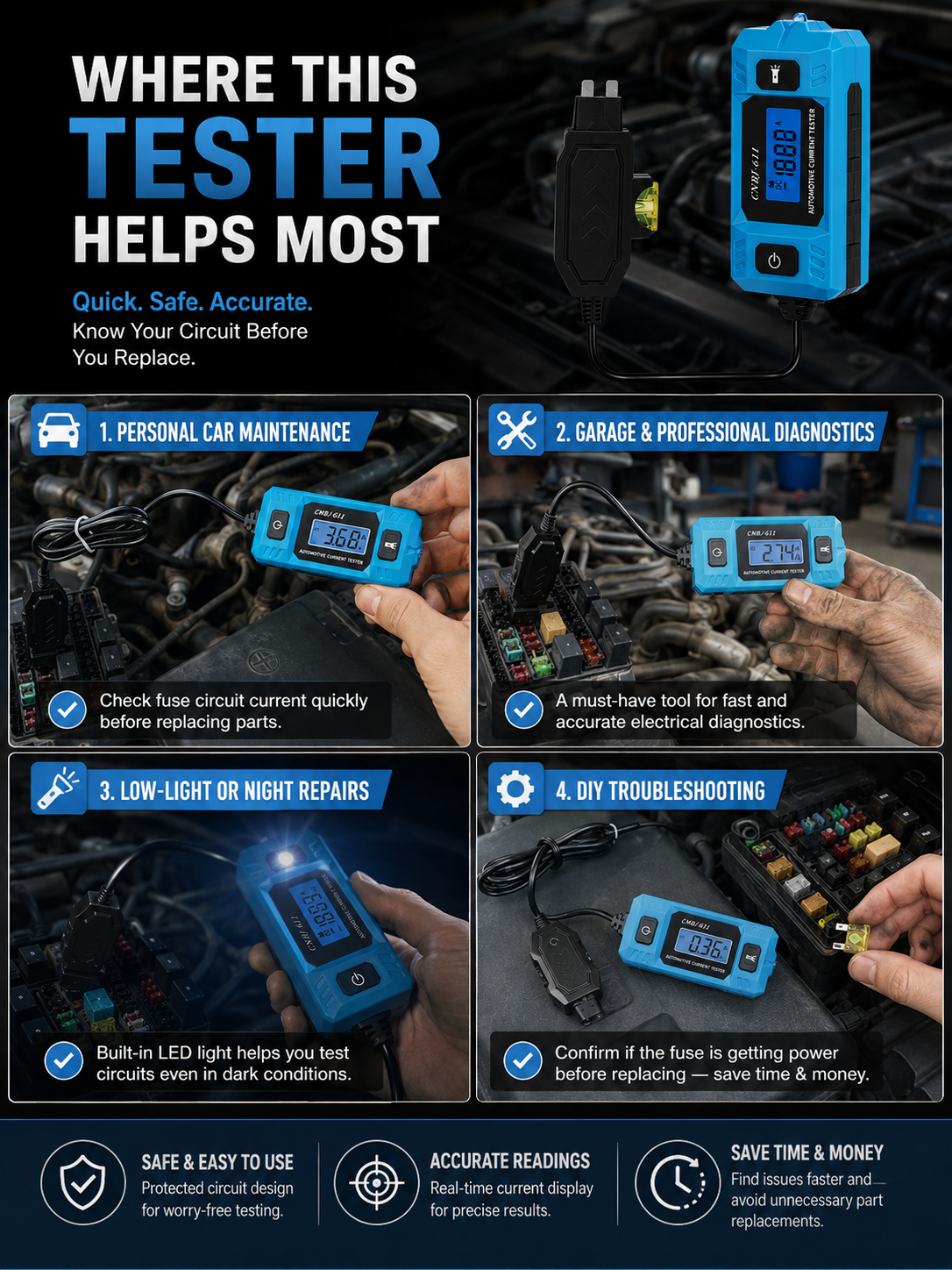 🔧 Garage Essential ✨ Car Circuit Probe Tester — 48V Automotive Voltage & Fuse Tester