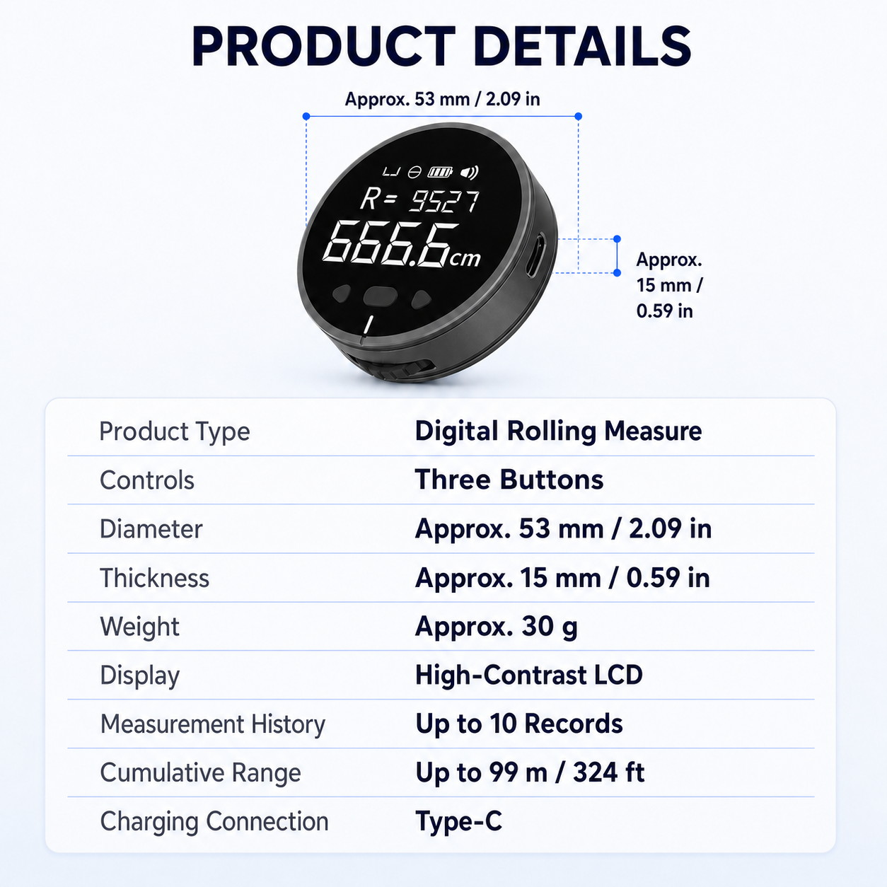 📏 8-in-1 Digital Rolling Tape Measure for Curves, Straight Lines & Irregular Surfaces ✨