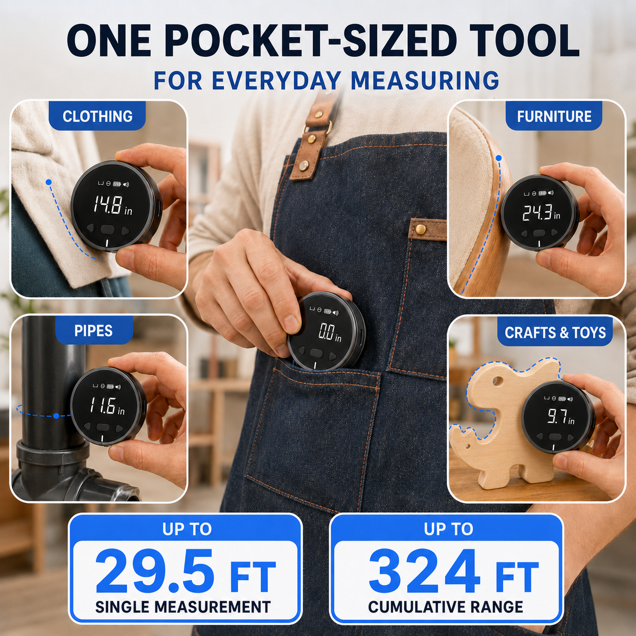 📏 8-in-1 Digital Rolling Tape Measure for Curves, Straight Lines & Irregular Surfaces ✨