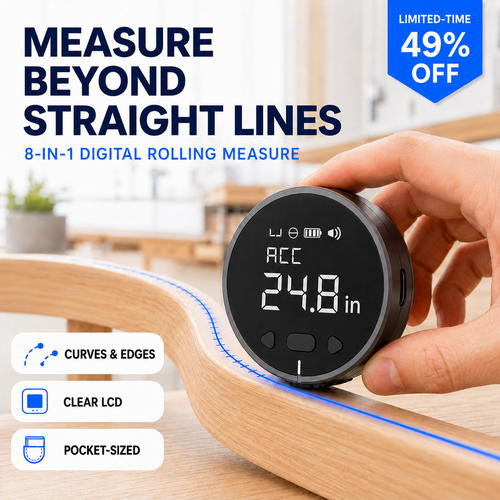 📏 8-in-1 Digital Rolling Tape Measure for Curves, Straight Lines & Irregular Surfaces ✨
