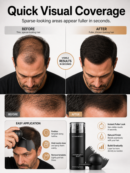 🔥 Hair Styling Deal ✨ Hair Building Fibers for Instant Thicker-Looking Hair & Natural Coverage 💇