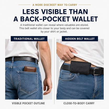 Hidden RFID-Blocking Travel Wallet