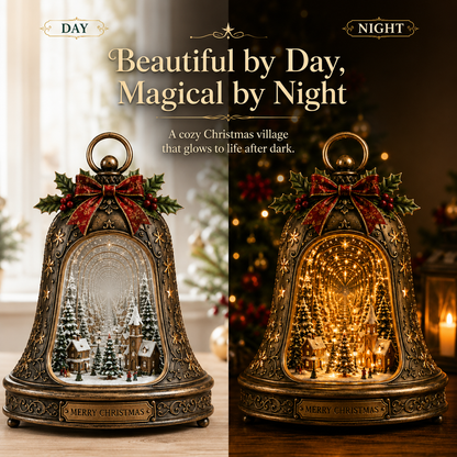🎄 Christmas Village Infinity Bell – Lighted 3D Holiday Decor