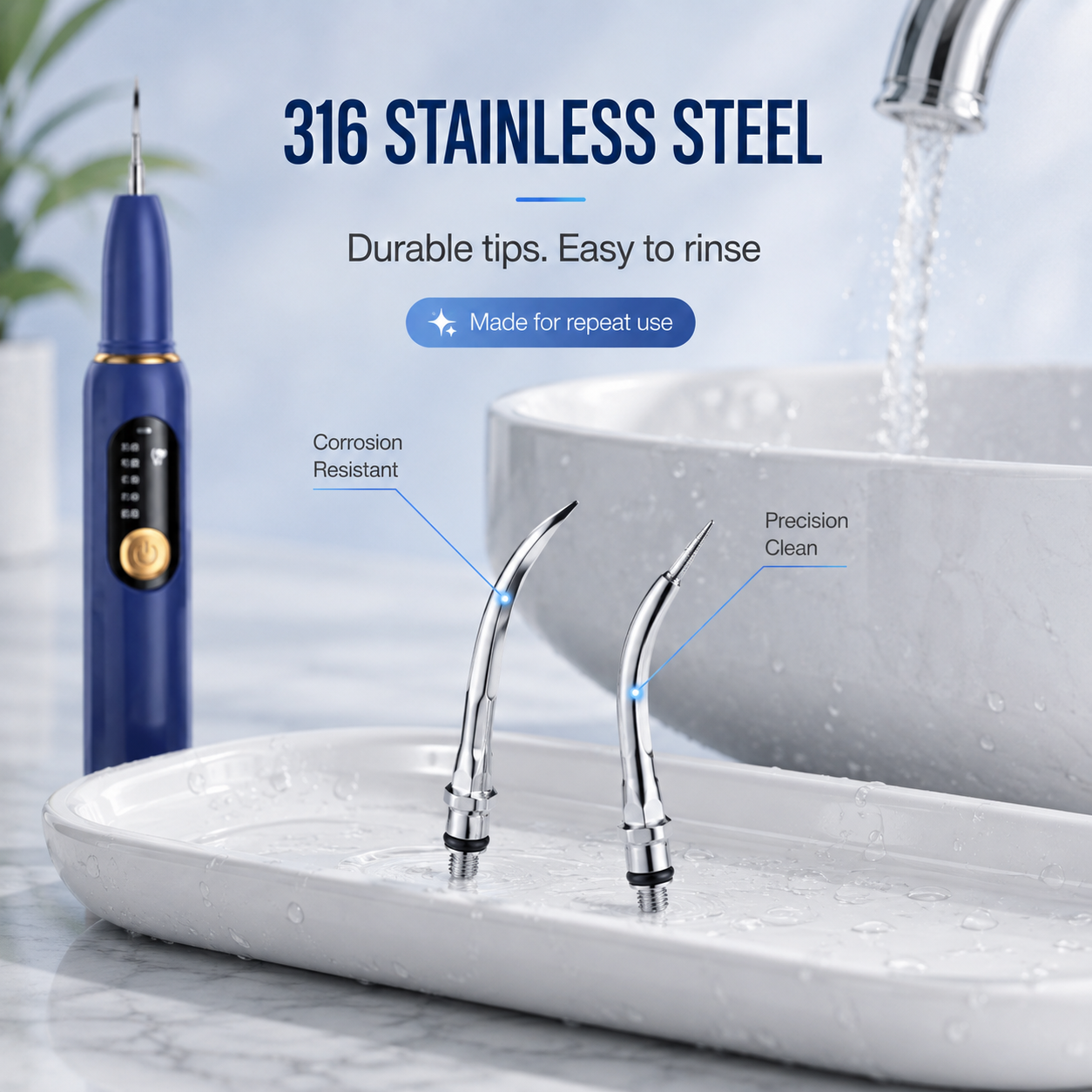 High-Frequency Dental Cleaner with LED & 5 Levels