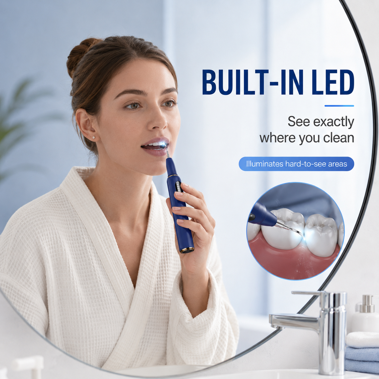 High-Frequency Dental Cleaner with LED & 5 Levels