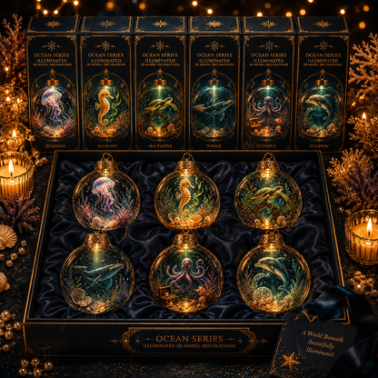 🌊✨Ocean Series Illuminated 3D Model Decorations