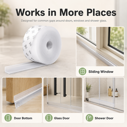 🚪 Adhesive Weather Stripping Tape , Draft Stopper for Doors & Windows, Shower Sealing