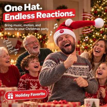 🎅 Singing & Dancing Santa Hat – The Christmas Hat That Steals the Party
