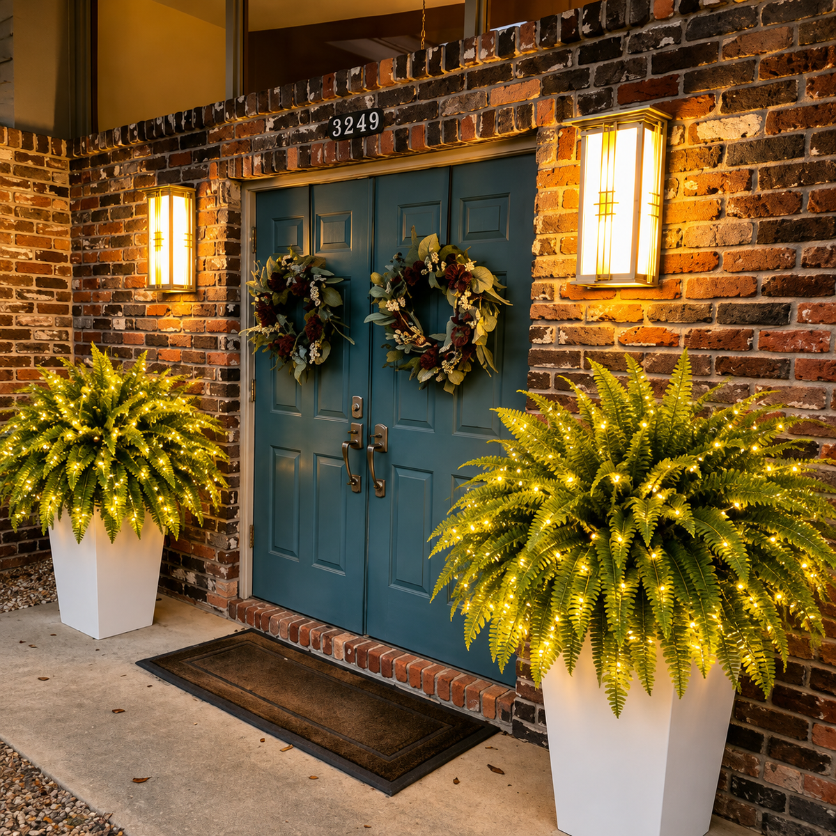 🌿Glowing Boston Ferns with Lights 💛 Zero Watering, Zero Maintenance