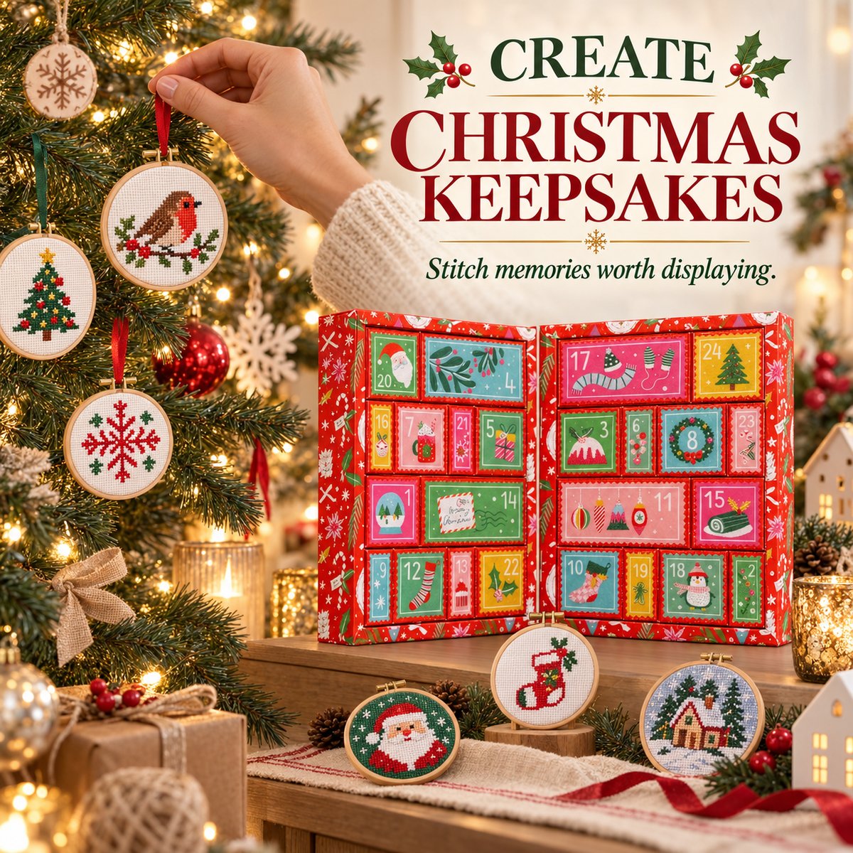 🎄🧵 2026 Cross Stitch Advent Calendar Box | 24 Days of Stitching Surprises for a Magical December 🎁 ✨