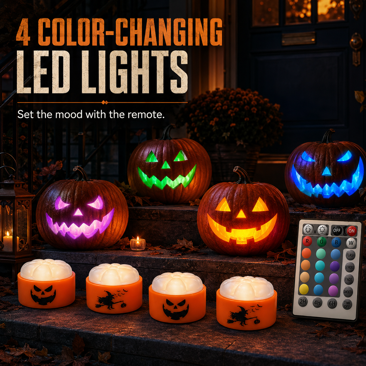 🎃 36-Piece Pumpkin Carving Kit with 16-Color LED Lights