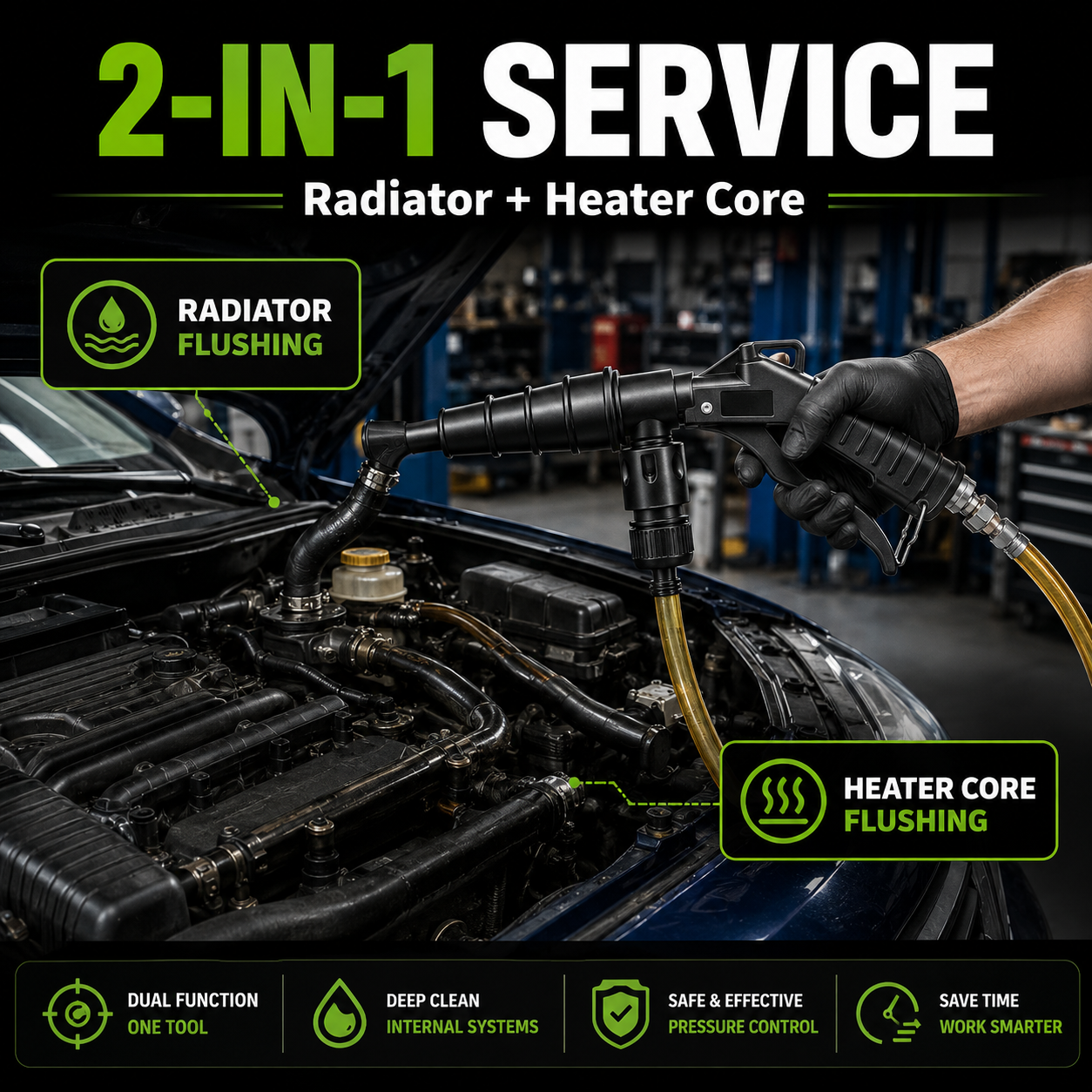 🚗High-Pressure Pulse Flush Gun Kit for Radiator Cleaning